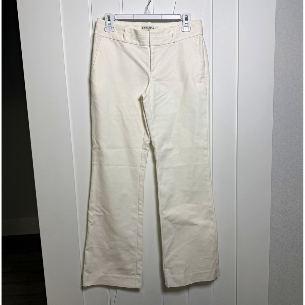 Banana Republic White Trousers size 2S Martin Fit women's minimalist resortwear